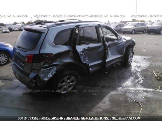 5NMSH13E19H274416 - 2009 HYUNDAI SANTA FE BLUE photo 4