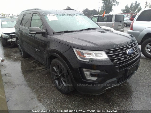 1FM5K7D85HGA03774 - 2017 FORD EXPLORER XLT BLACK photo 1