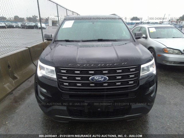 1FM5K7D85HGA03774 - 2017 FORD EXPLORER XLT BLACK photo 6