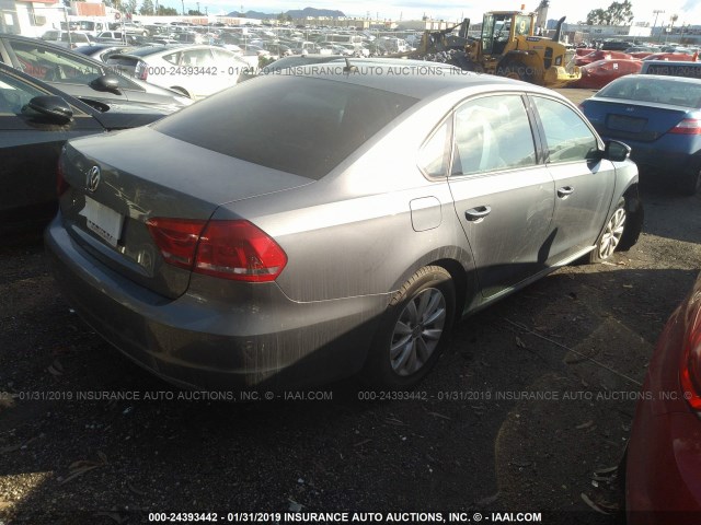 1VWAP7A31DC077737 - 2013 VOLKSWAGEN PASSAT S GRAY photo 4