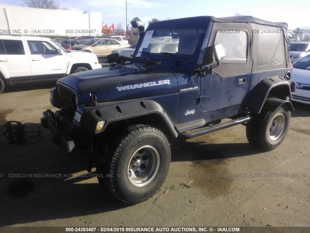 1J4FA29P61P364039 - 2001 JEEP WRANGLER / TJ SE Dark Blue photo 2