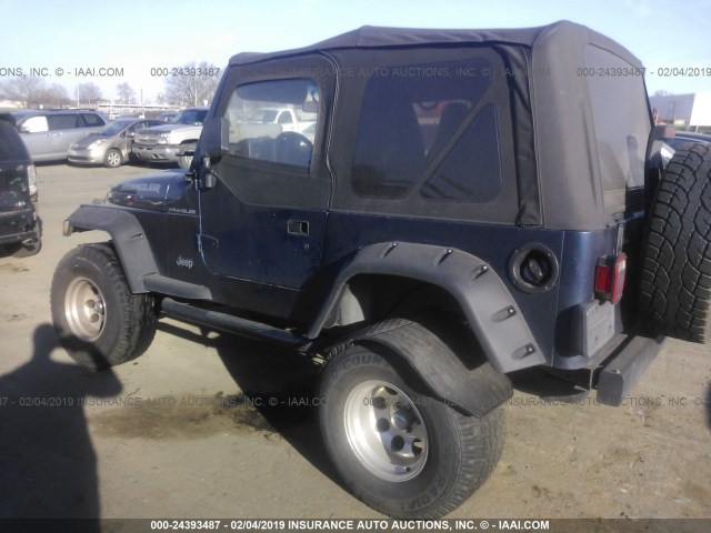 1J4FA29P61P364039 - 2001 JEEP WRANGLER / TJ SE Dark Blue photo 3