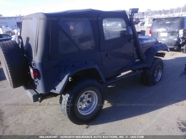 1J4FA29P61P364039 - 2001 JEEP WRANGLER / TJ SE Dark Blue photo 4