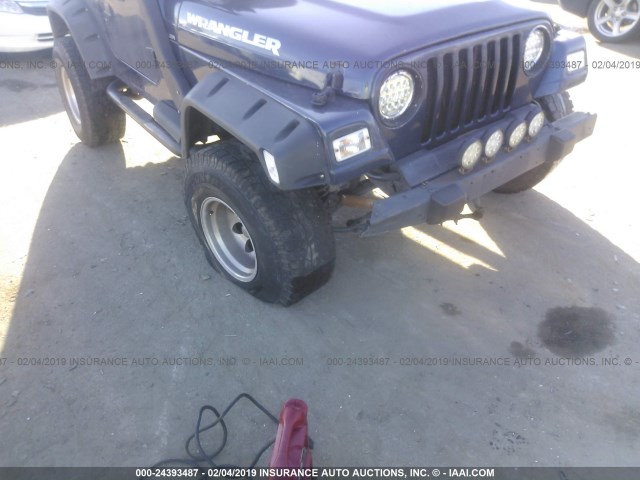 1J4FA29P61P364039 - 2001 JEEP WRANGLER / TJ SE Dark Blue photo 6