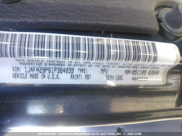 1J4FA29P61P364039 - 2001 JEEP WRANGLER / TJ SE Dark Blue photo 9