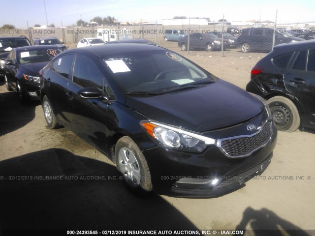 KNAFK4A64G5537771 - 2016 KIA FORTE LX BLACK photo 1