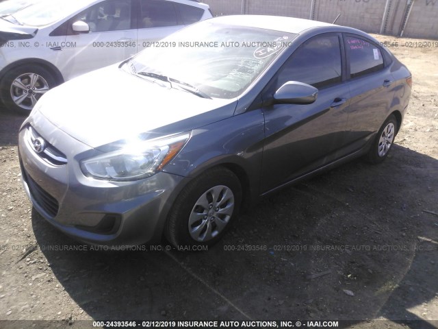 KMHCT4AE9GU113868 - 2016 HYUNDAI ACCENT SE GRAY photo 2