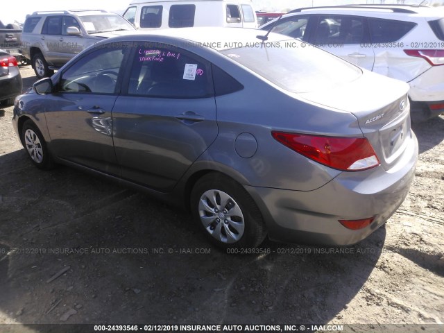 KMHCT4AE9GU113868 - 2016 HYUNDAI ACCENT SE GRAY photo 3