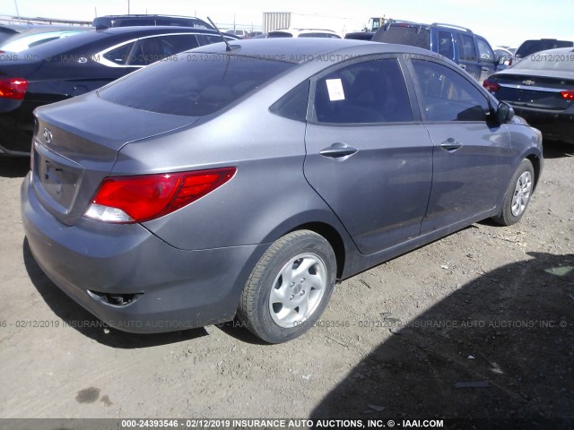 KMHCT4AE9GU113868 - 2016 HYUNDAI ACCENT SE GRAY photo 4