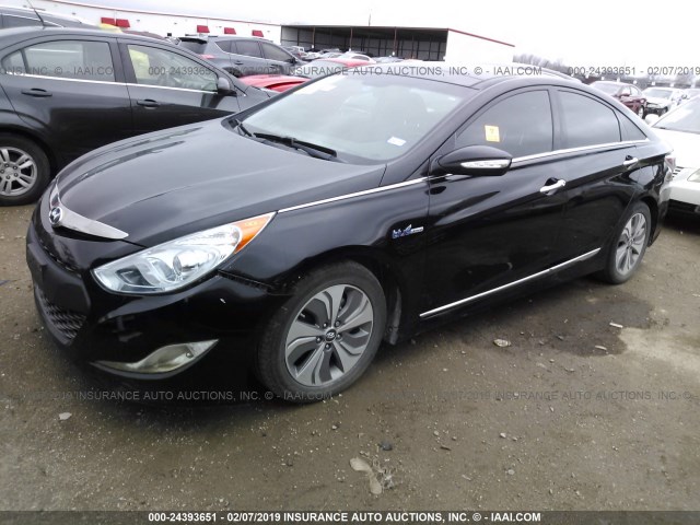 KMHEC4A43EA116358 - 2014 HYUNDAI SONATA HYBRID BLACK photo 2