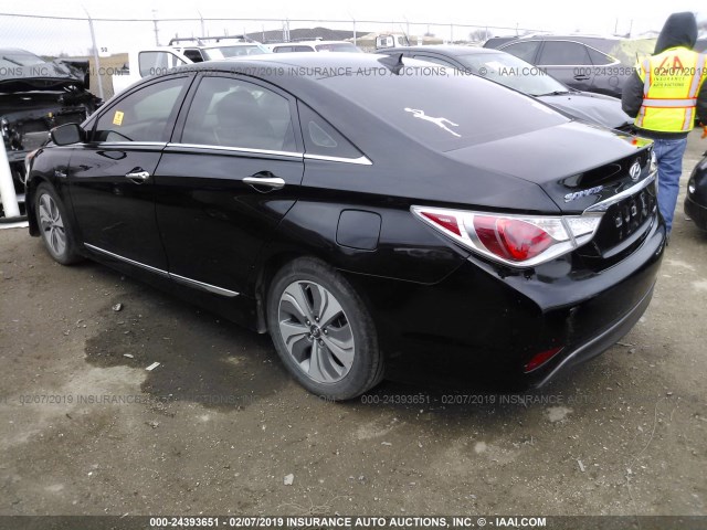 KMHEC4A43EA116358 - 2014 HYUNDAI SONATA HYBRID BLACK photo 3