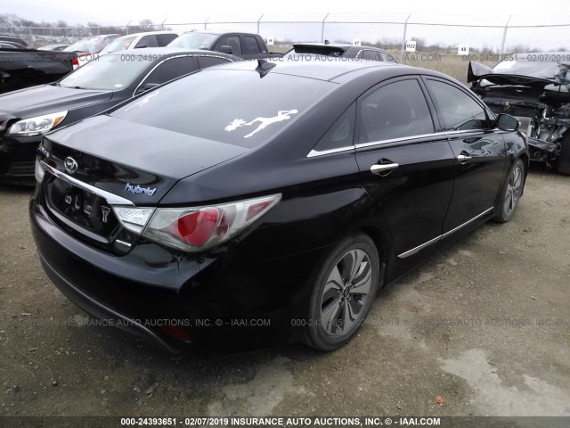 KMHEC4A43EA116358 - 2014 HYUNDAI SONATA HYBRID BLACK photo 4