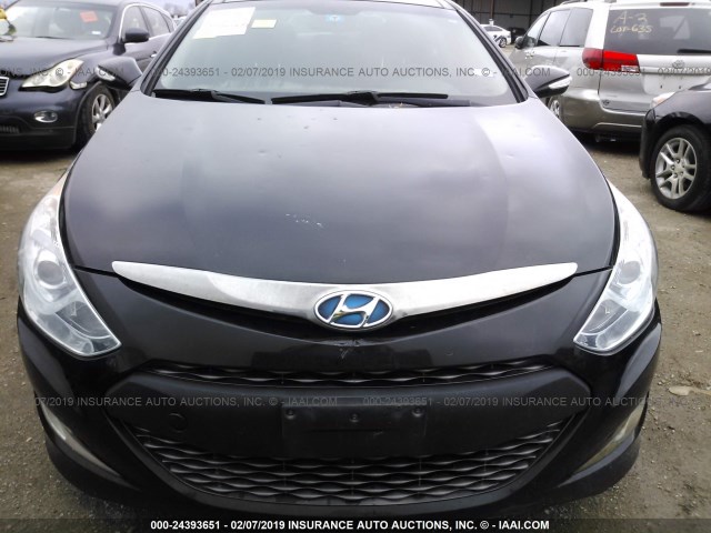 KMHEC4A43EA116358 - 2014 HYUNDAI SONATA HYBRID BLACK photo 6