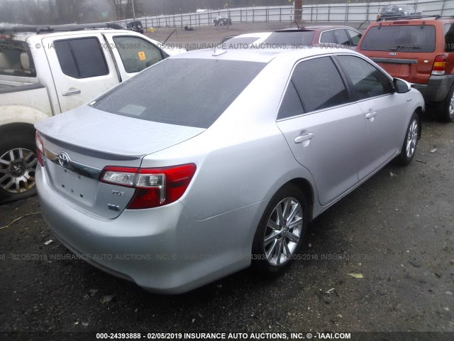 4T1BD1FK1CU057604 - 2012 TOYOTA CAMRY HYBRID/LE/XLE SILVER photo 4