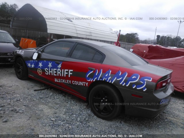 2B3CL1CT7BH579245 - 2011 DODGE CHARGER POLICE GRAY photo 3