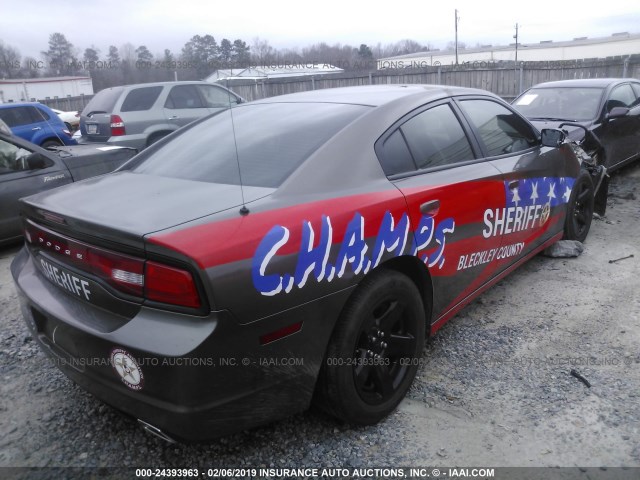 2B3CL1CT7BH579245 - 2011 DODGE CHARGER POLICE GRAY photo 4