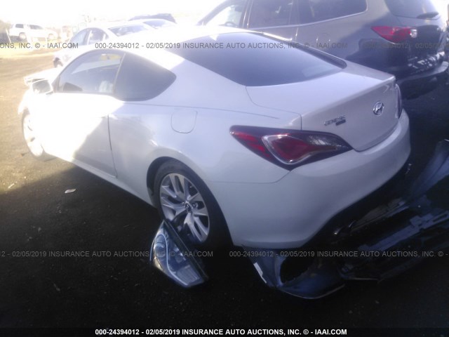 KMHHT6KD7DU100829 - 2013 HYUNDAI GENESIS COUPE 2.0T WHITE photo 3