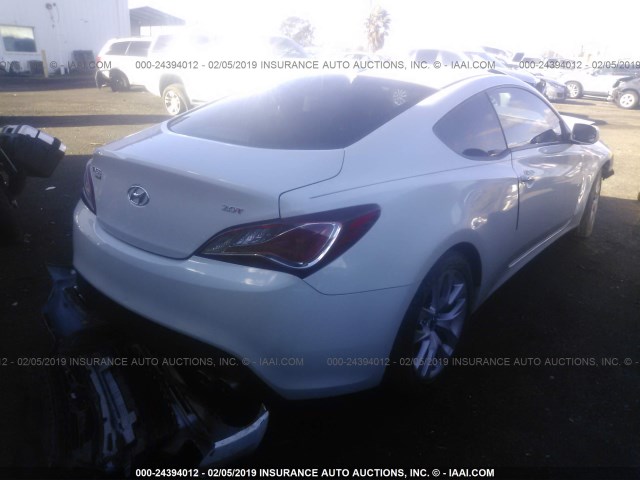 KMHHT6KD7DU100829 - 2013 HYUNDAI GENESIS COUPE 2.0T WHITE photo 4