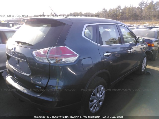 5N1AT2MV2EC791078 - 2014 NISSAN ROGUE S/SL/SV BLUE photo 4