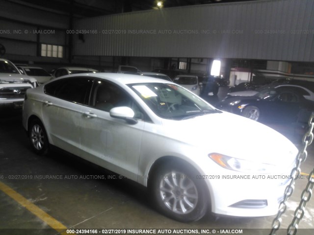 3FA6P0G74FR119404 - 2015 FORD FUSION S WHITE photo 1