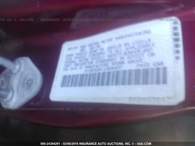 1Y1SK52811Z404937 - 2001 CHEVROLET GEO PRIZM LSI RED photo 9