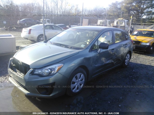 JF1GPAA63E8296102 - 2014 SUBARU IMPREZA GREEN photo 2