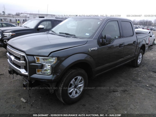 1FTEW1CF8HFA35145 - 2017 FORD F150 SUPERCREW GRAY photo 2