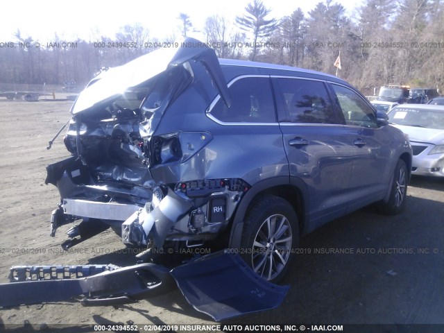 5TDJZRFH9JS896311 - 2018 TOYOTA HIGHLANDER SE/XLE BLUE photo 4