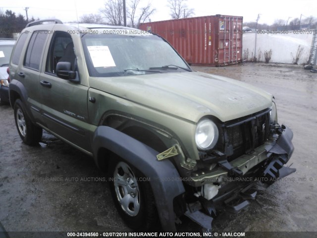 1J4GL48K73W730275 - 2003 JEEP LIBERTY SPORT/FREEDOM GREEN photo 1