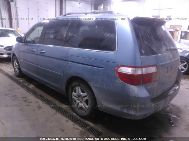 5FNRL38737B042241 - 2007 HONDA ODYSSEY EXL Light Blue photo 3