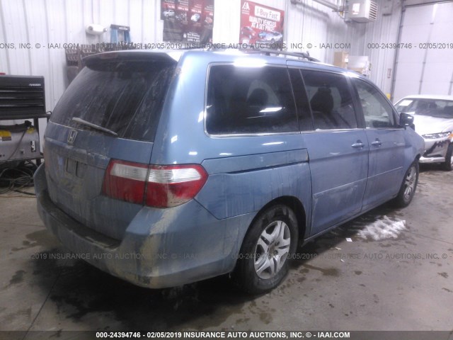 5FNRL38737B042241 - 2007 HONDA ODYSSEY EXL Light Blue photo 4