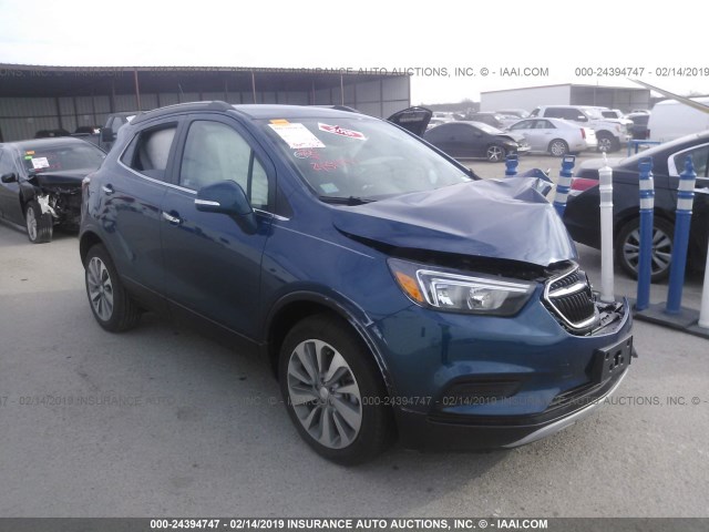 KL4CJASB6KB720550 - 2019 BUICK ENCORE PREFERRED BLUE photo 1