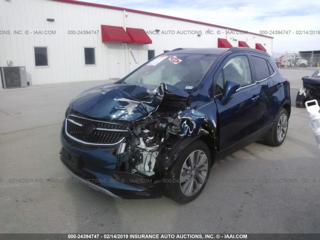 KL4CJASB6KB720550 - 2019 BUICK ENCORE PREFERRED BLUE photo 2