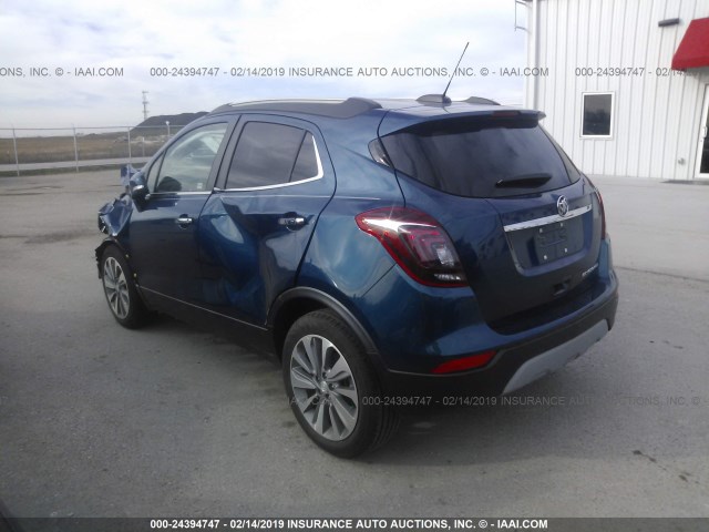 KL4CJASB6KB720550 - 2019 BUICK ENCORE PREFERRED BLUE photo 3