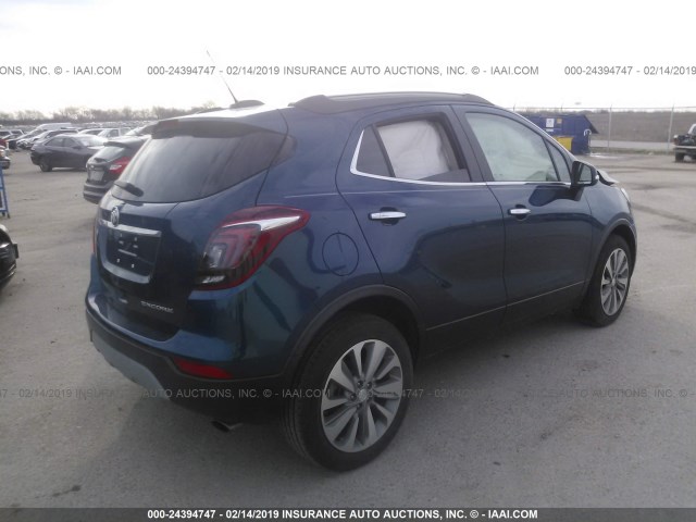 KL4CJASB6KB720550 - 2019 BUICK ENCORE PREFERRED BLUE photo 4