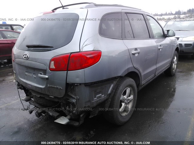 5NMSG13D07H124174 - 2007 HYUNDAI SANTA FE GLS SILVER photo 4