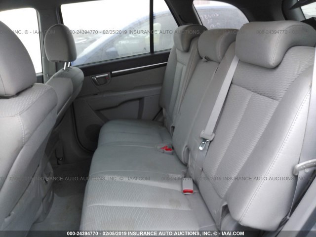 5NMSG13D07H124174 - 2007 HYUNDAI SANTA FE GLS SILVER photo 8