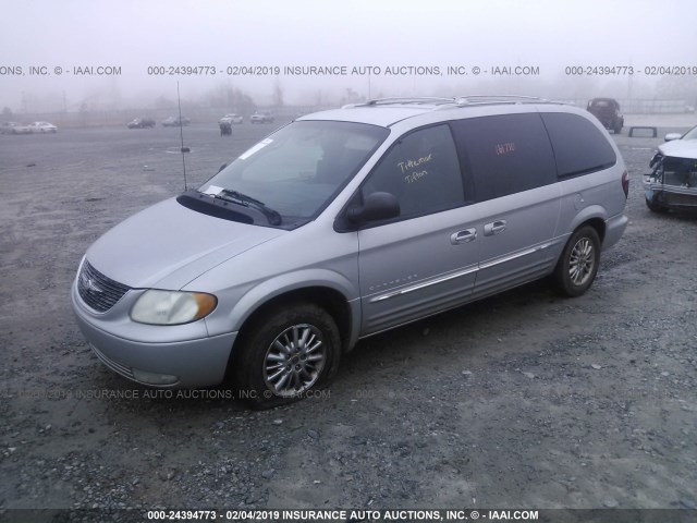 2C8GP64L31R240330 - 2001 CHRYSLER TOWN & COUNTRY LIMITED SILVER photo 2