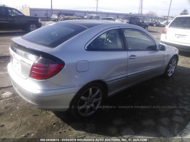 WDBRN40J44A579565 - 2004 MERCEDES-BENZ C 230K SPORT COUPE SILVER photo 4