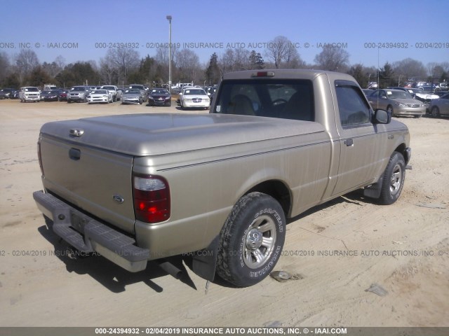 1FTYR10C91TA20403 - 2001 FORD RANGER GOLD photo 4