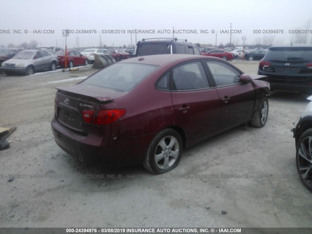 KMHDU46D09U619528 - 2009 HYUNDAI ELANTRA GLS/SE RED photo 4