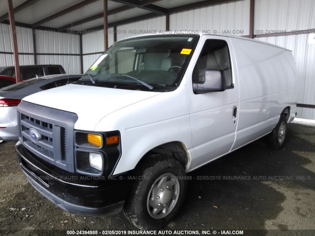 1FTNE1EW6EDA50461 - 2014 FORD ECONOLINE E150 VAN WHITE photo 2