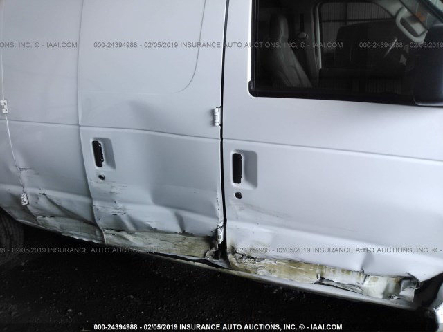 1FTNE1EW6EDA50461 - 2014 FORD ECONOLINE E150 VAN WHITE photo 6