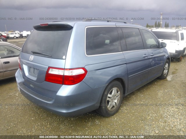 5FNRL386X7B020826 - 2007 HONDA ODYSSEY EXL BLUE photo 4