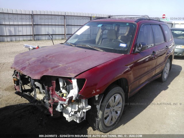 JF1SG63658H713356 - 2008 SUBARU FORESTER 2.5X RED photo 2