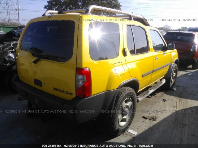 5N1ED28Y61C555398 - 2001 NISSAN XTERRA XE/SE YELLOW photo 4