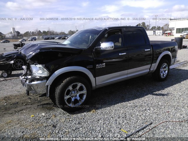 1C6RR7NT9ES464920 - 2014 RAM 1500 LARAMIE BLACK photo 2