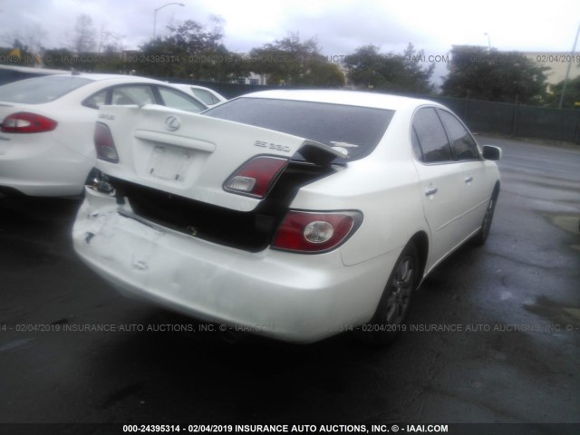 JTHBA30GX45049881 - 2004 LEXUS ES 330 WHITE photo 4