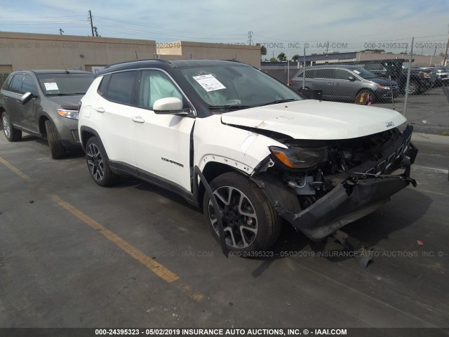 3C4NJCCB8KT637029 - 2019 JEEP COMPASS LIMITED WHITE photo 1