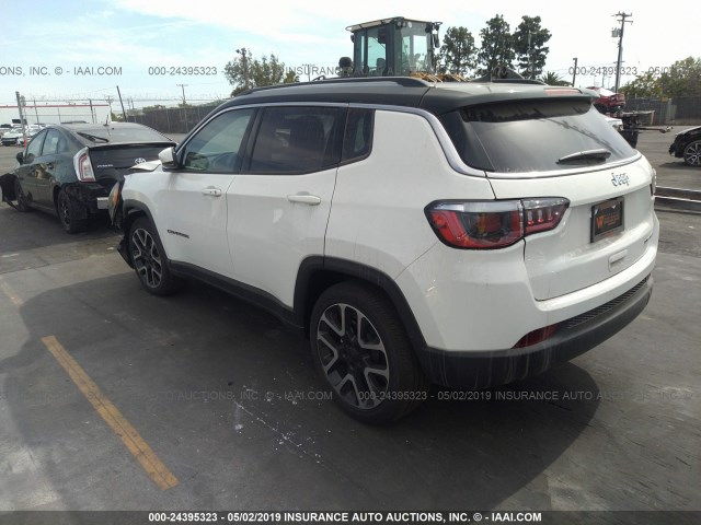 3C4NJCCB8KT637029 - 2019 JEEP COMPASS LIMITED WHITE photo 3